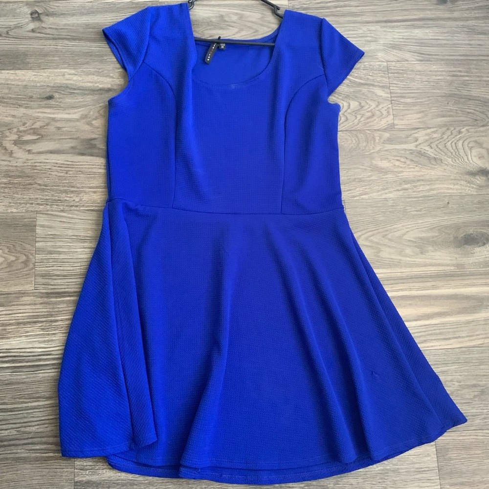 Bright blue dress